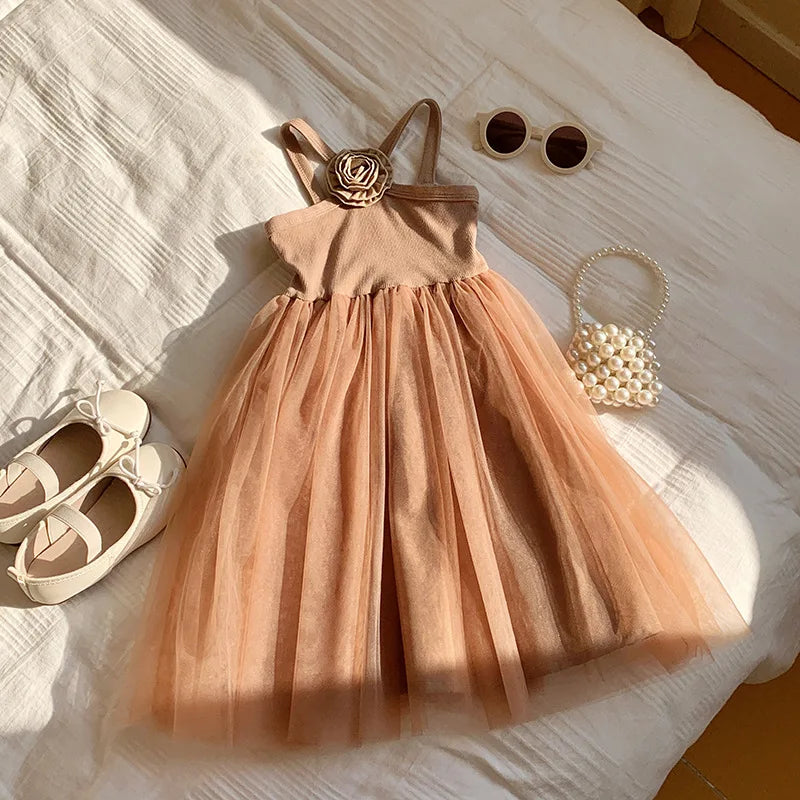 1-7T Toddler Kid Baby Girl Clothes Off Shoulder Heart Print Girls Dress Elegant Summer Sundress Beach Princess Dress Outfit