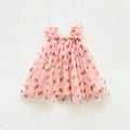 1-7T Toddler Kid Baby Girl Clothes Off Shoulder Heart Print Girls Dress Elegant Summer Sundress Beach Princess Dress Outfit