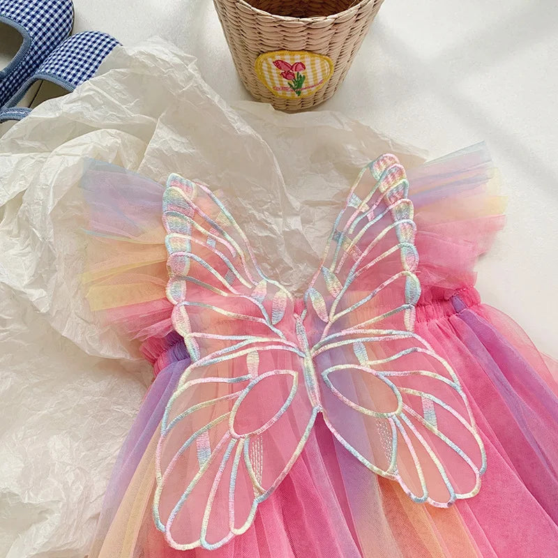 1-7T Toddler Kid Baby Girl Clothes Off Shoulder Heart Print Girls Dress Elegant Summer Sundress Beach Princess Dress Outfit