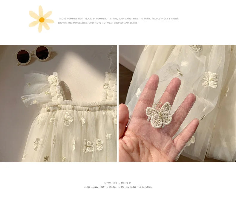 1-7T Toddler Kid Baby Girl Clothes Off Shoulder Heart Print Girls Dress Elegant Summer Sundress Beach Princess Dress Outfit