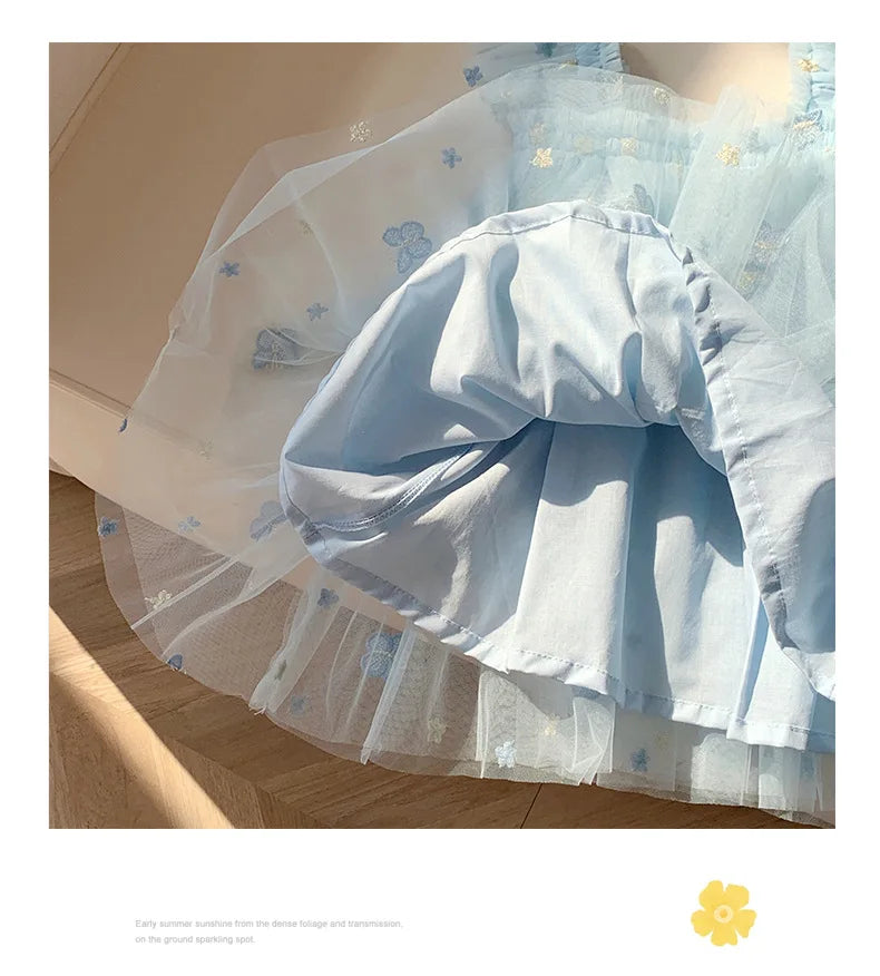 1-7T Toddler Kid Baby Girl Clothes Off Shoulder Heart Print Girls Dress Elegant Summer Sundress Beach Princess Dress Outfit