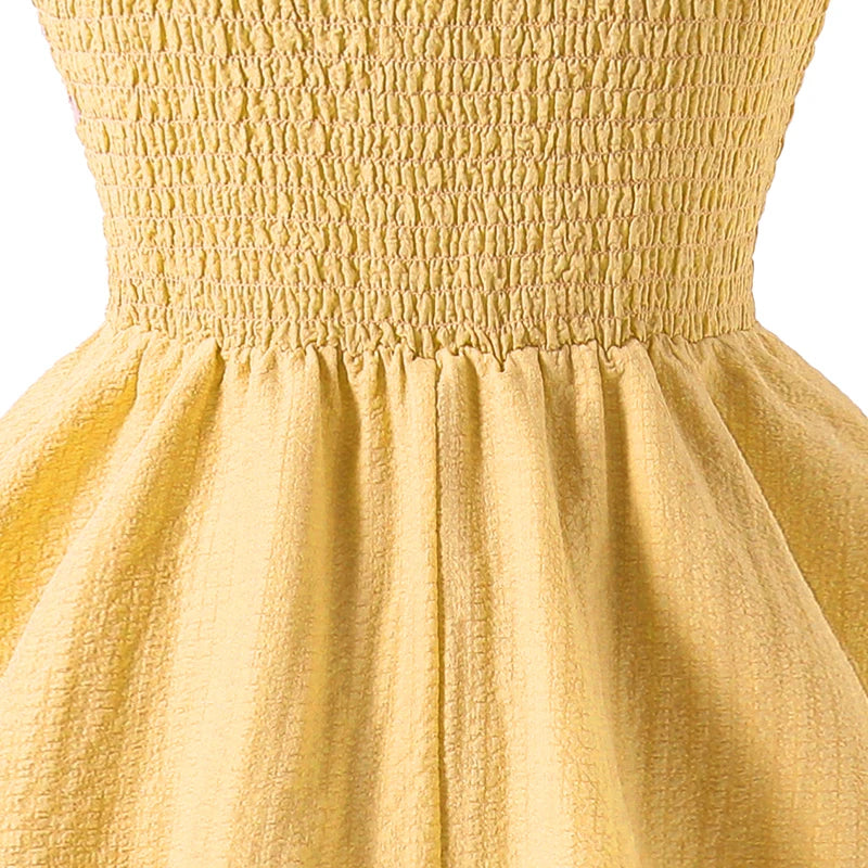 Kids Set Solid Pink Tiered Sling Princess Dress Sweet Style Tween Girls Dress Birthday Party Dating Clothes