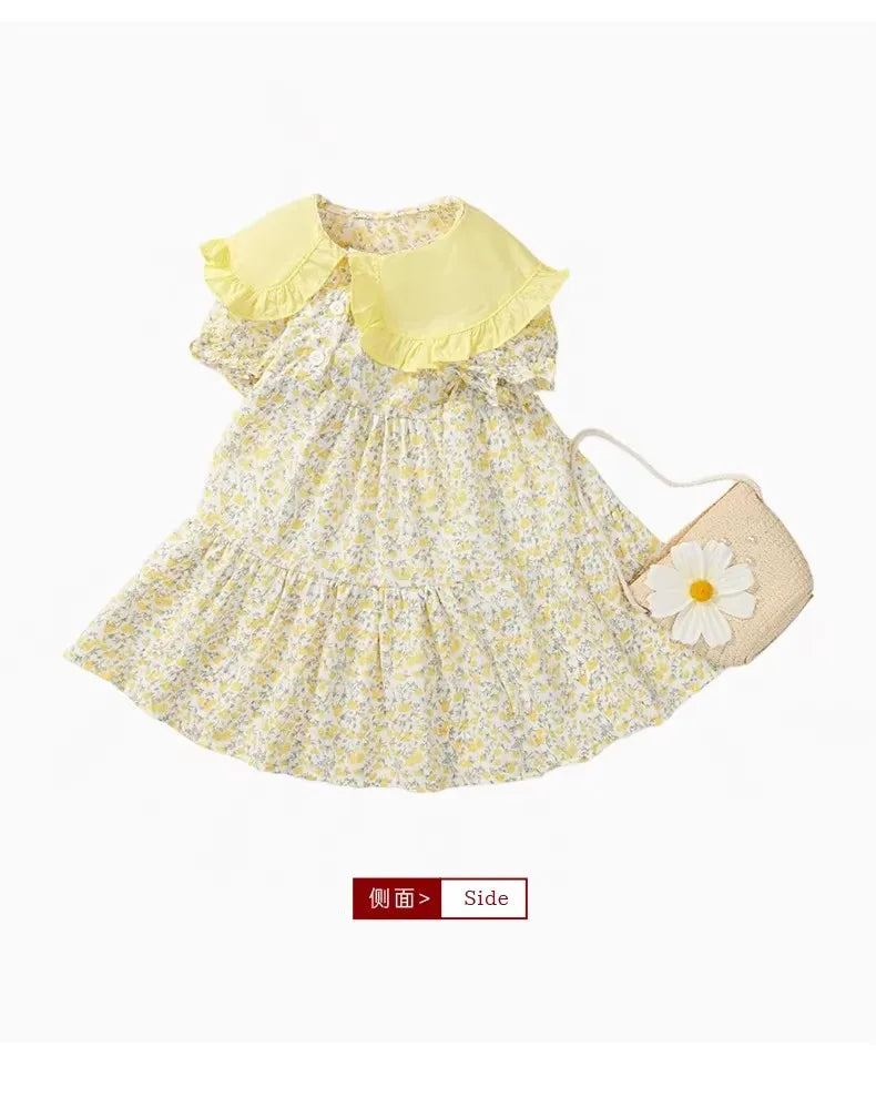 Children's Summer Fashionable Dress, Girls' Floral Skirt, New Summer Dress, Beautiful Princess Dress for Little Girls