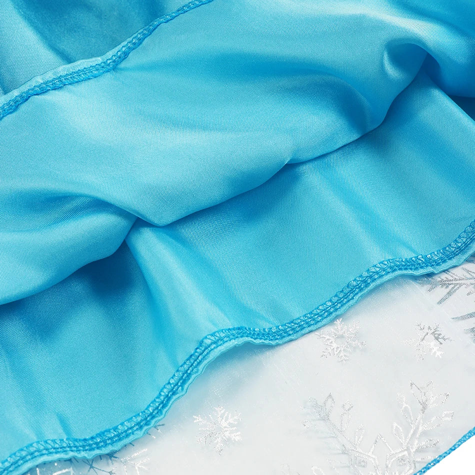 Girls Snow Queen Elsa Kids Costumes for Girl 2025 Carnival Party Prom Gown Robe-Playing Children Clothing Toddler Princess Dress