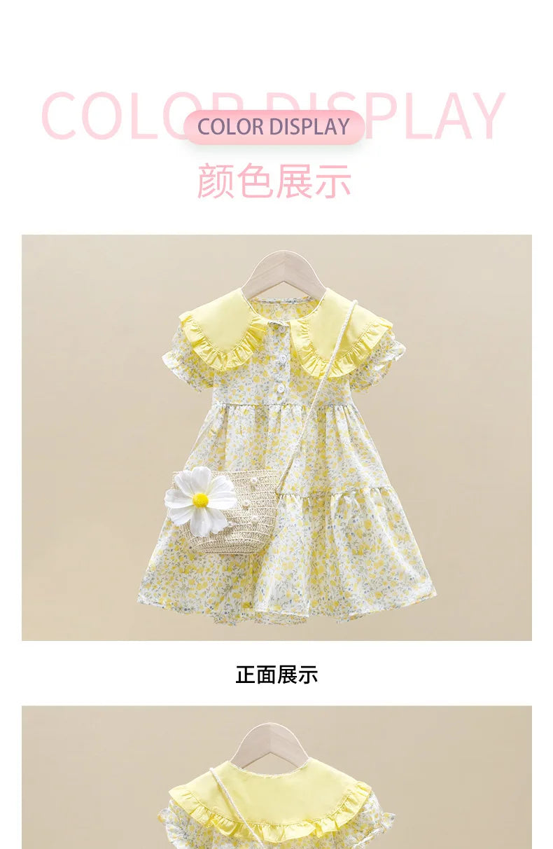 Children's Summer Fashionable Dress, Girls' Floral Skirt, New Summer Dress, Beautiful Princess Dress for Little Girls