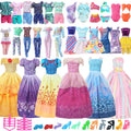 27 Pcs Doll Clothes and Accessories for 11.5 Inch Doll Random 1 Princess Dress 2 Daily Dress 2 Suit 2 Swimsuit 10 Shoe 10 Hanger