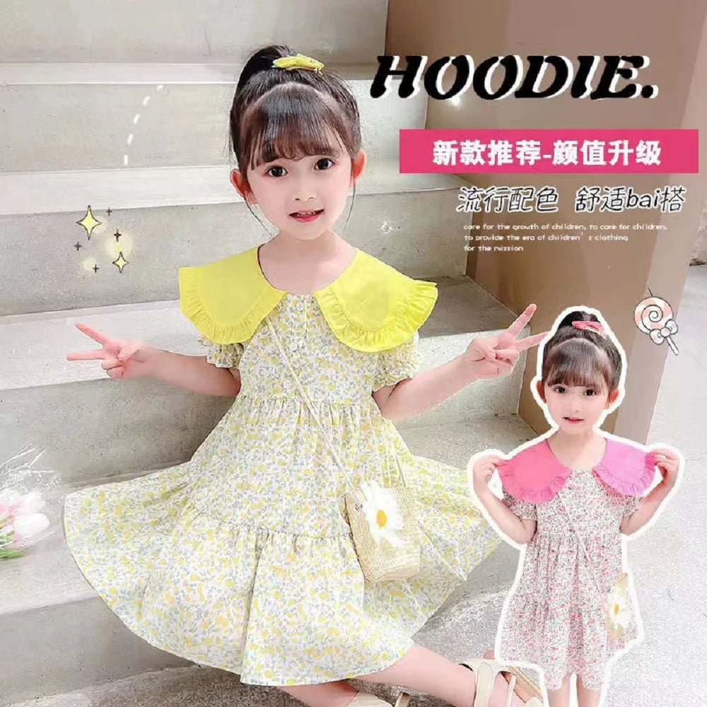 Children's Summer Fashionable Dress, Girls' Floral Skirt, New Summer Dress, Beautiful Princess Dress for Little Girls