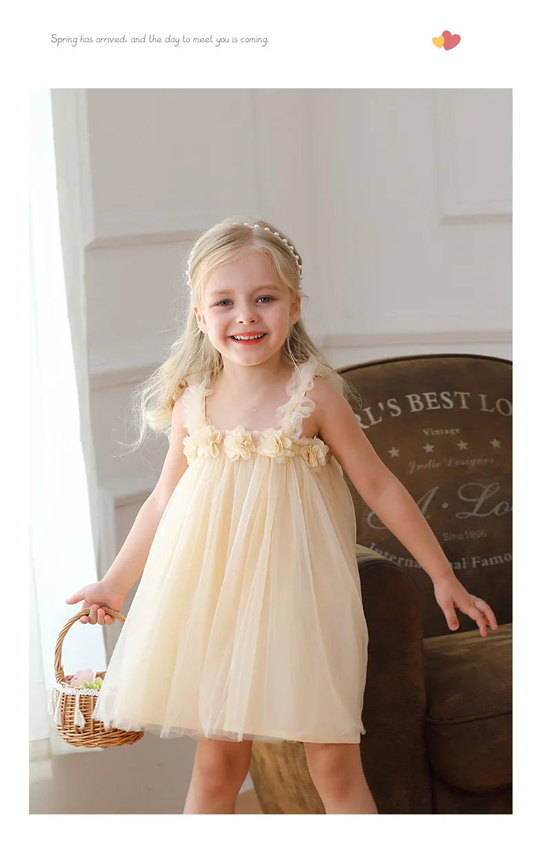 1-7T Toddler Kid Baby Girl Clothes Off Shoulder Heart Print Girls Dress Elegant Summer Sundress Beach Princess Dress Outfit