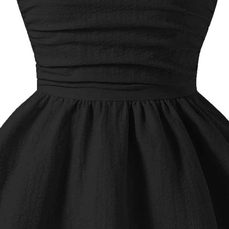 Kids Set Solid Pink Tiered Sling Princess Dress Sweet Style Tween Girls Dress Birthday Party Dating Clothes