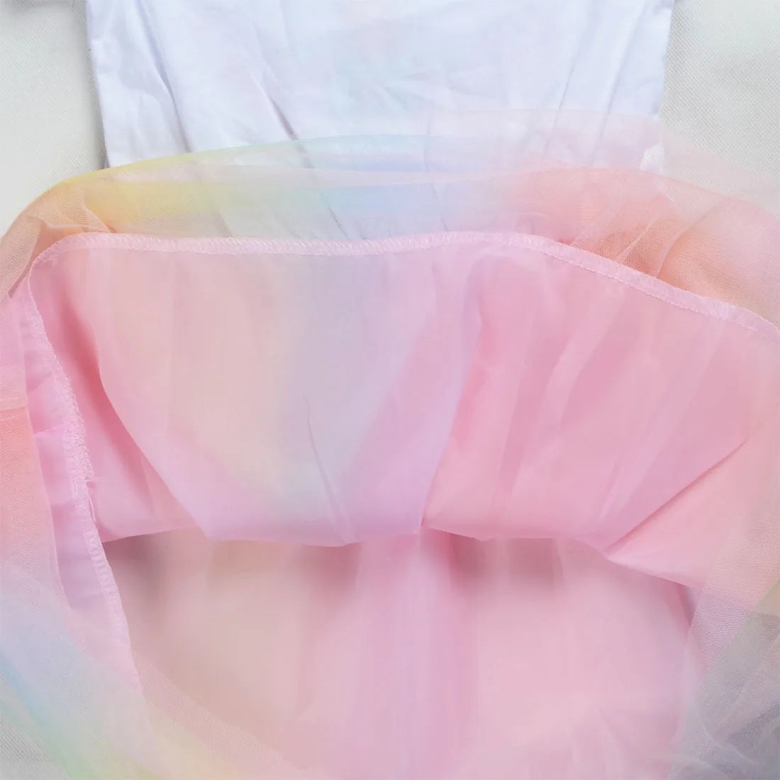 Kids Cats Princess Dress Summer Casual Girls Sequins Rainbow Mesh Dress Children Carnival Wedding Birthday Gifts Party Dress